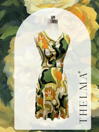 Abstract earthy Drape dress