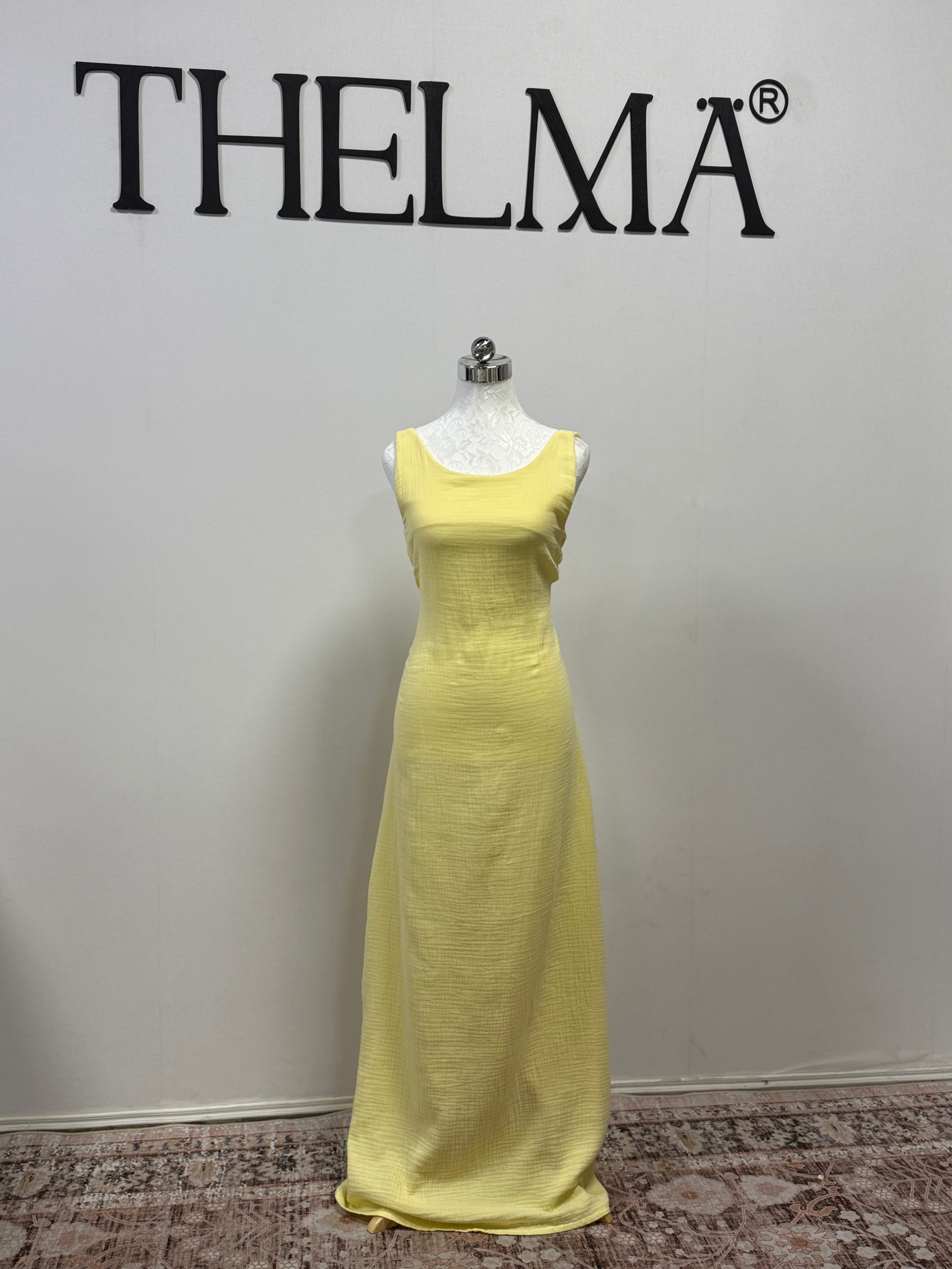 Backless Yellow Maxi