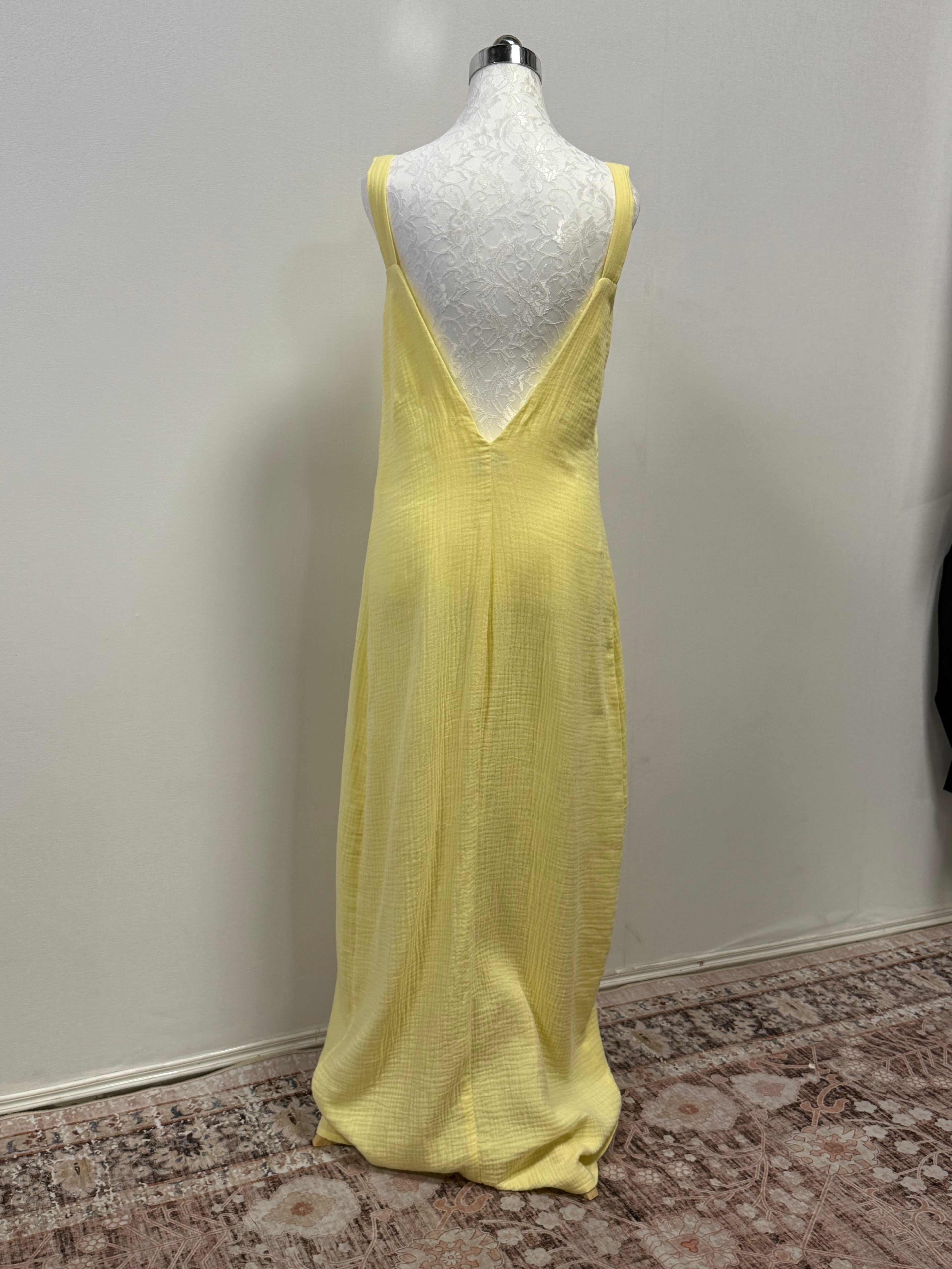 Backless Yellow Maxi
