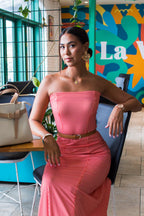 Cherry Picnic Strapless dress