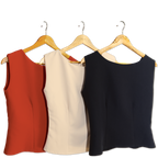 Sleeveless top with tailored trousers