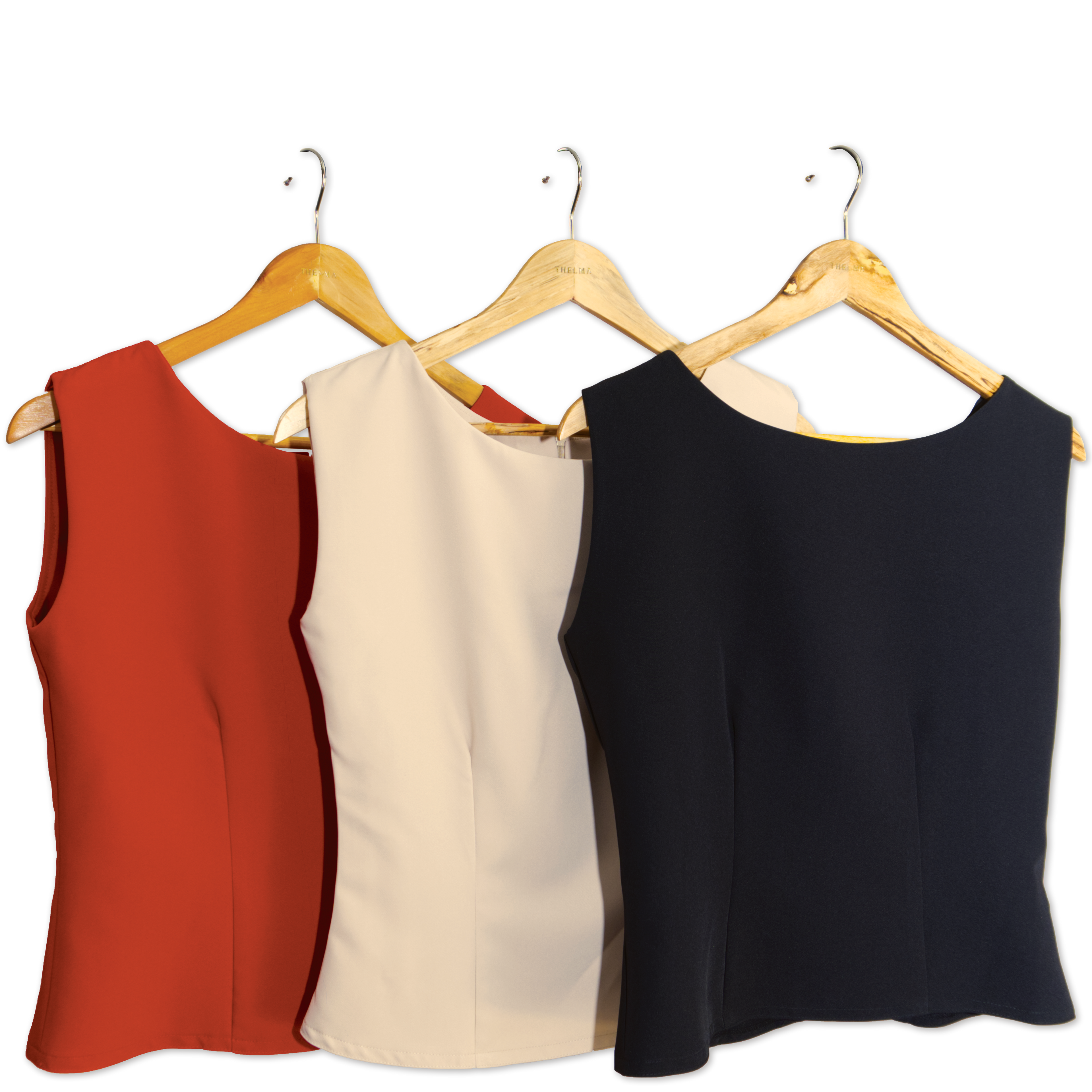 Sleeveless top with tailored trousers