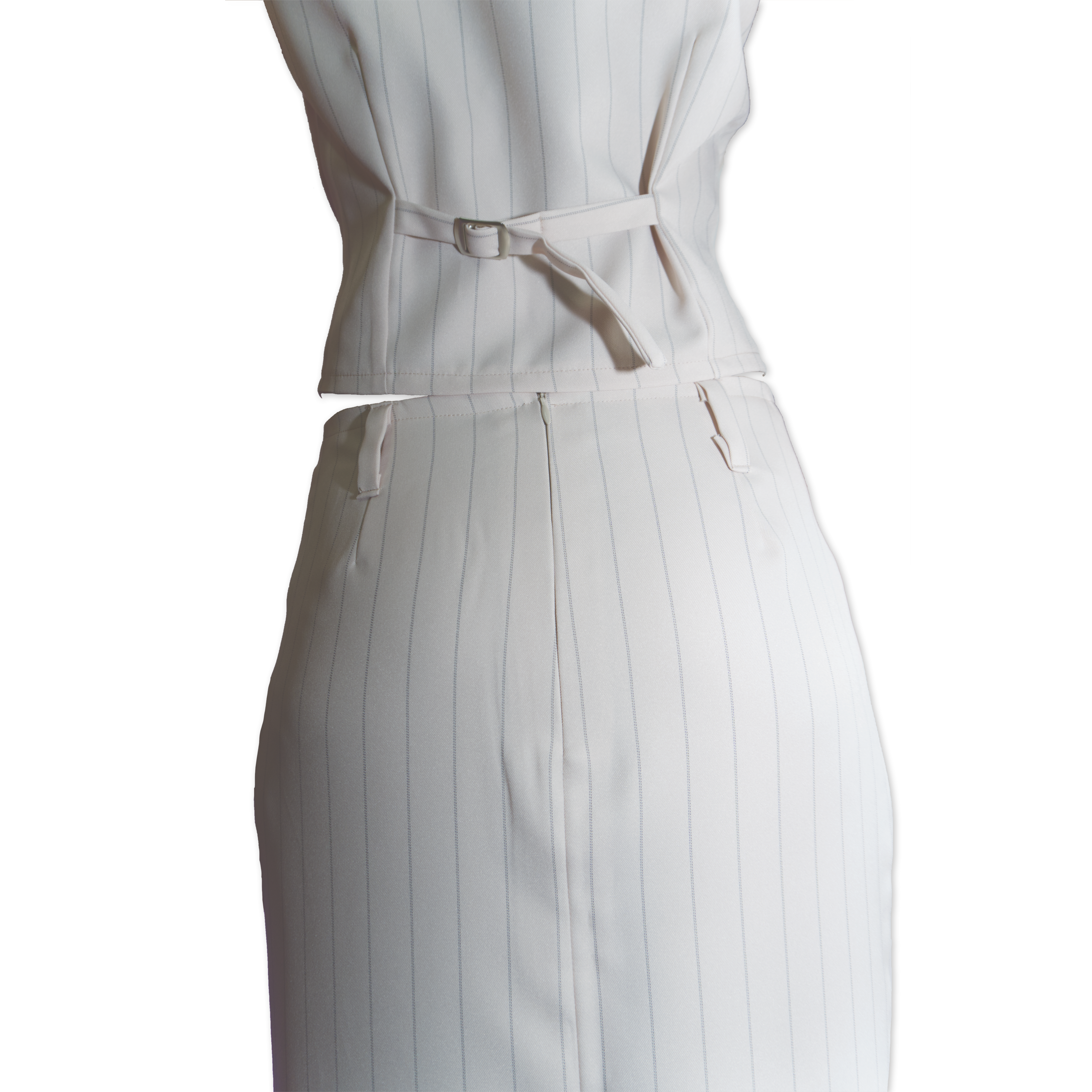 Sleeveless top and full-length column skirt