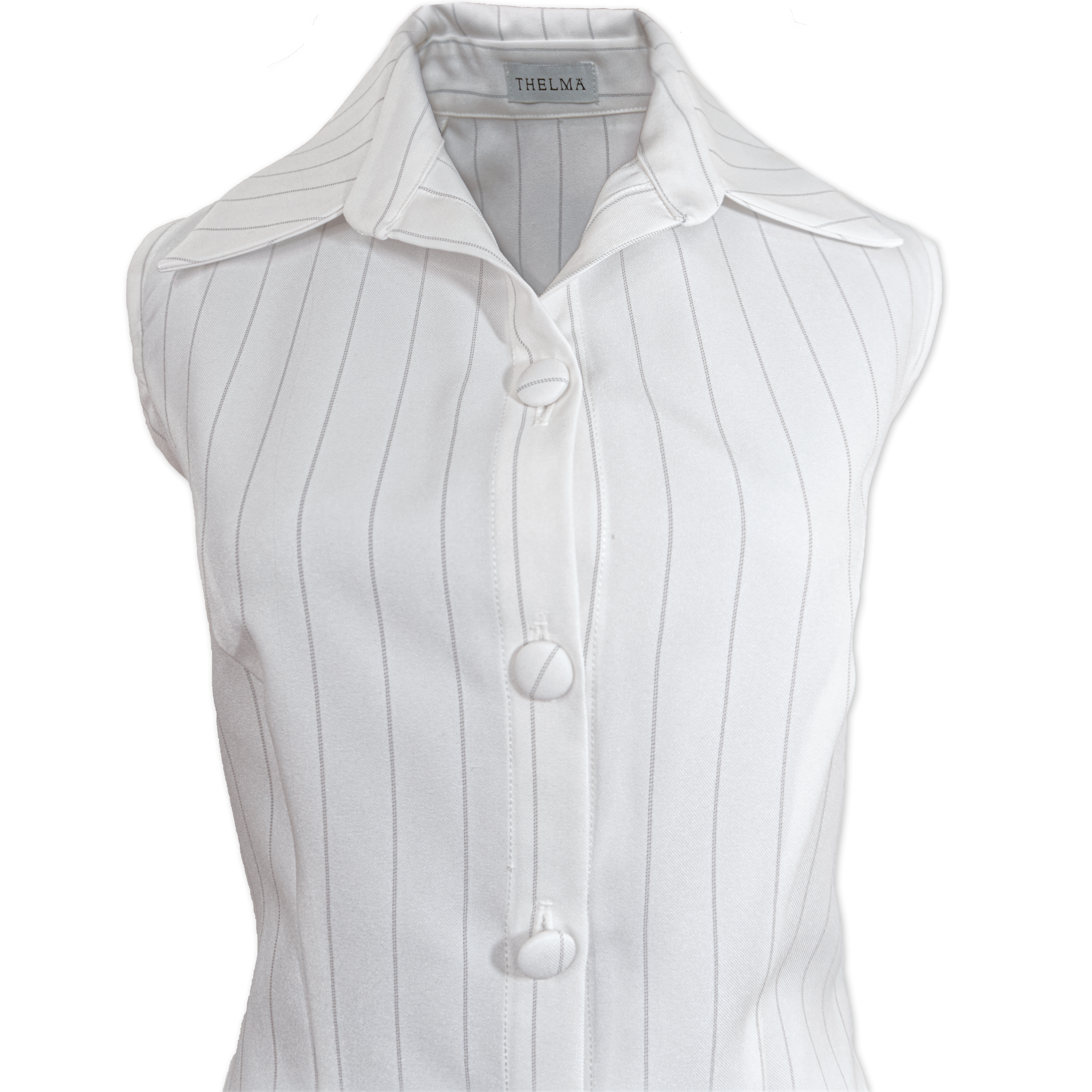 Sleeveless top and full-length column skirt