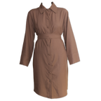 Long-sleeve shirt dress and a detachable belt