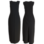 Sleeveless dress with elongated silhouette
